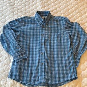 Wrangler Kids Blue Checkered Button-Down Shirt